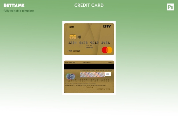 модерен стил Обединетото Кралство LHV банкарска мастер карта златен шаблон